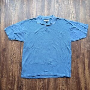 Tommy Bahama Men’s Blue 3D Striped Textured Short Sleeve Silk Polo Shirt-Size XL